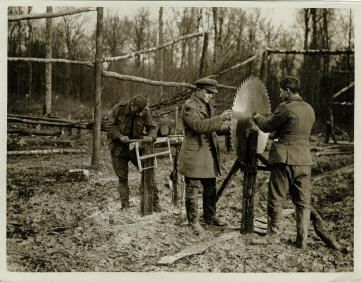 soldiers with saws